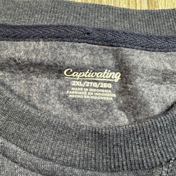 WVU West Virginia Mountaineers Crewneck Sweatshirt Men’s XXL Gray Sewn New - Picture 5 of 10